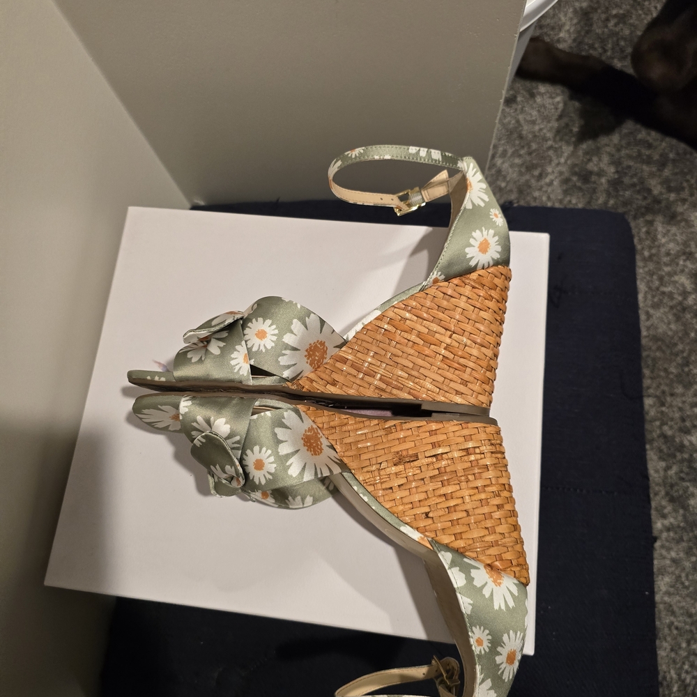 Jessica Simpson Women's Floral Wedge Sandals - Green - Picture 4 of 7